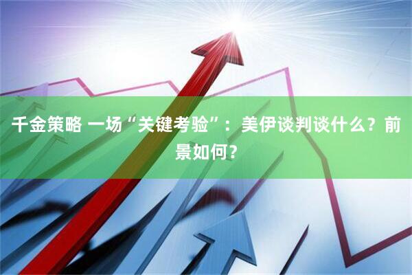 千金策略 一场“关键考验”：美伊谈判谈什么？前景如何？